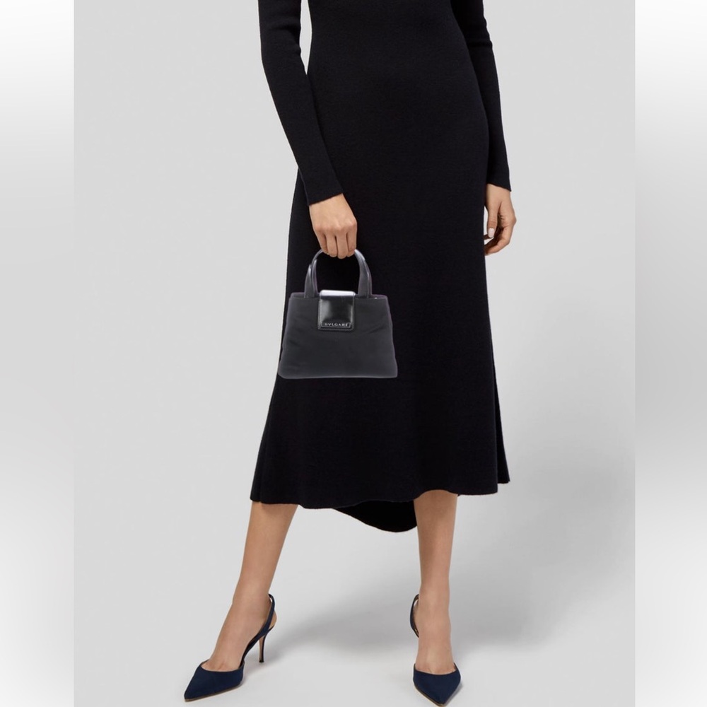 Bvlgari Leather Trimmed Mini Handle Bag